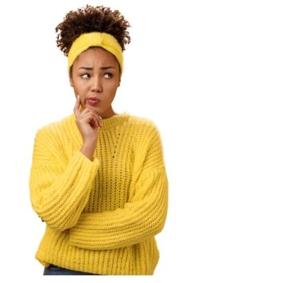Young woman portraying uncertainty about peroxide mouthwash for COVID if you have porcelain veneers